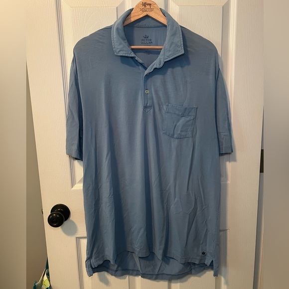 Peter Millar Blue Polo Shirt Seaside Wash Size L Men’s - Picture 1 of 4